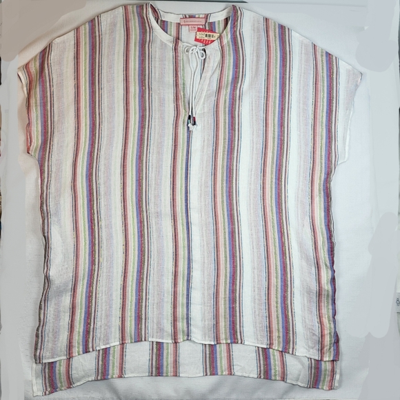 Uncommon Sense Striped COVERUP Womens Size S/M Multicolor Linen Blend Beach NWT - Picture 11 of 16